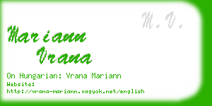 mariann vrana business card